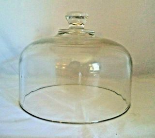 Vtg Replacement Clear Glass Dome Display Cover 6.  5” W X 5.  25” H Cheese Cupcake