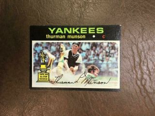 1971 Topps Thurman Munson Baseball Card Yankees 5 Vintage