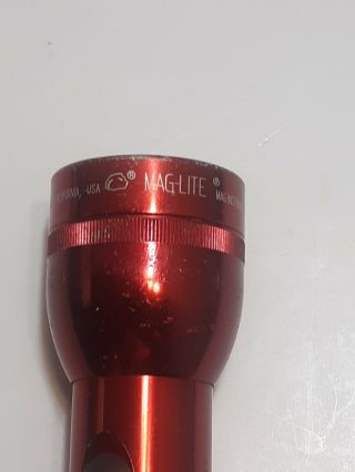 Vintage 12 1/4 Inch Mag Lite Maglite Light Instrument 3d Cell Red U.  S.  A