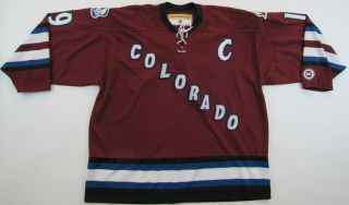 Colorado Avalanche 19 Joe Sakic Koho Authentic Stitched Sewn Lace Hockey Jersey