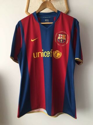 Fc Barcelona Spain 2007 2008 Player Issue Home Football Shirt Nike Size L Mens