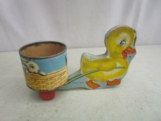 Vintage Fisher - Price Ducky Cart Pull Toy 6