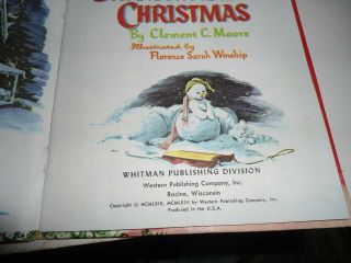 VINTAGE WHITMAN TELL A TALE BOOK THE NIGHT BEFORE CHRISTMAS CLEMENT MOORE 1969 3