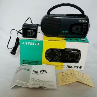 Vintage Retro Aiwa Rm - P3w Am/fm Radio & Cassette Recorder Player 10”