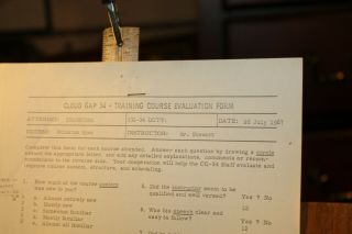 1967 Vintage Project Cloud Gap - 34 Training Course Evaluation Form Oak Ridge TN 2