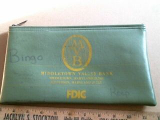 Middletown Valley Bank Deposit Bag Vintage Old