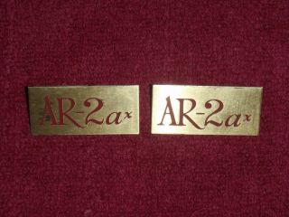 Acoustic Research Ar - 2ax Speaker Badge Brass Emblems Pair