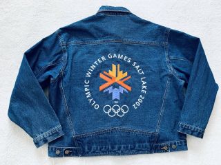 Salt Lake City 2002 Olympic Winter Games Denim Jean Jacket Men’s Size 2xl