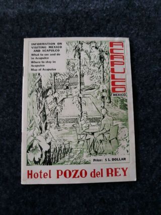 Vintage 1950s Acapulco Mexico Hotel Pozo Del Rey Map And Info Book