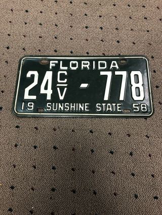1958 Florida Car License Plate St.  Lucie Wow