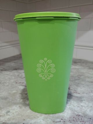 Vintage Tupperware Canister (apple Green) - 10.  5” Tall & 6.  1/4” Across 808 - 30