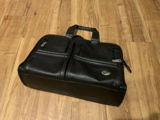 Vintage American Tourister Black Leather Laptop Messenger Bag