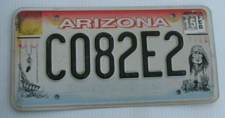Arizona Home Of The Apache Indian Tribe Geronimo License Plate " C0 82e2 " Az