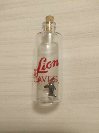 Sea Lion Caves,  Oregon Coast - Tiny Metal Sea Lion in a Bottle Souvenir - Cute 3