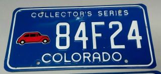 1998 COLORADO STATE COLLECTORS SERIES LICENSE PLATE PAIR MATCHED SET METAL 84F24 3