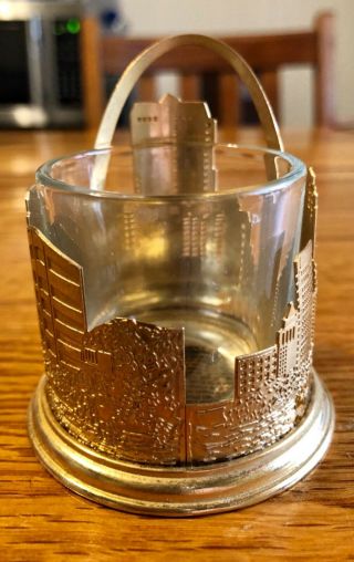 Vintage St.  Louis Glass & Brass Candle Holder Souvenir Toothpick 2