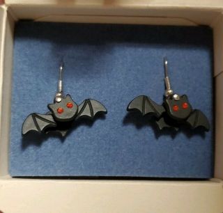 Vintage Avon Bat Dangle Earrings Halloween 2000