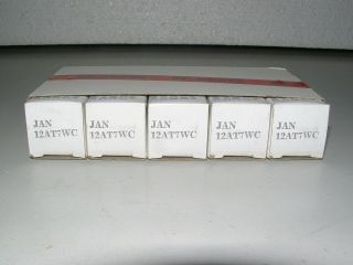 Sleeve Of 5 Nos Sylvania Jan 12at7wc Tubes All Test Strong On Tv - 7d/u