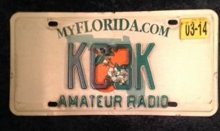 Florida Orange Blossoms Amateur Ham Radio Operator License Plate Myflorida.  Com