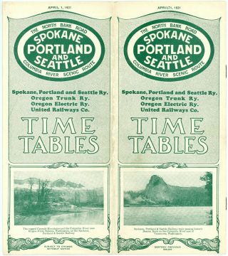 Spokane,  Portland & Seattle Ry System Passenger Time Table April 1,  1931