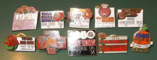 Ten Different Ohio State University Bowl Game Pins All Ex Cond.  S&h