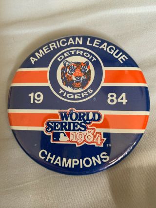 Vintage 1984 Detroit Tigers American League Champions Pin Back Button Awesome