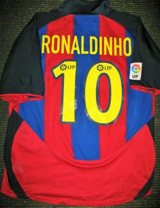 Authentic Ronaldinho Barcelona Debut Jersey 2003 2004 Shirt Camiseta Brazil L