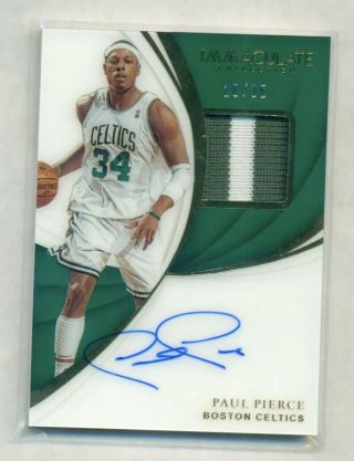 2018 - 19 Immaculate Paul Pierce Celtics Game - Worn Patch Auto 28/35