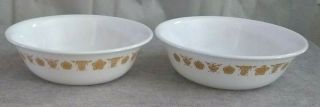 Vintage Corelle Butterfly Gold Flowers - 6 1/8 " Cereal Bowl Set Of 2