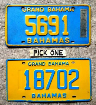 Grand Bahamas License Plate Tag: 1996 Or 1997 Pick One - - Low