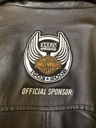 Awesome Harley Davidson 105 Years Anniversary Leather Jacket Mens L