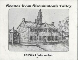 Vintage Shenandoah Valley Va Scenes 1986 Calendar Pen & Ink Drawings Nos Varney