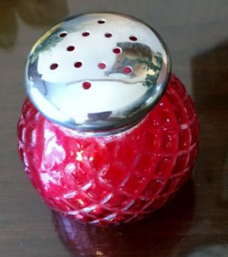 Vintage Avon To A Wild Rose 1.  5 Oz.  Powder Sachet Red Diamond Design Bottle Jar 2