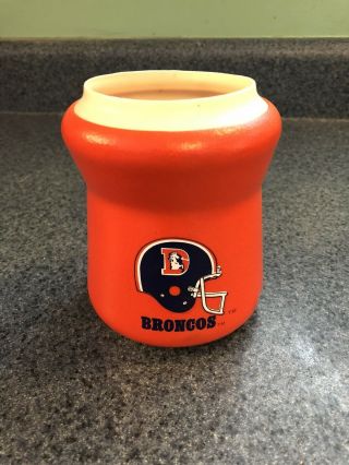 Vintage Denver Broncos Football Nfl Koozie Beer Drink Can Holder 1980s Fan Gear