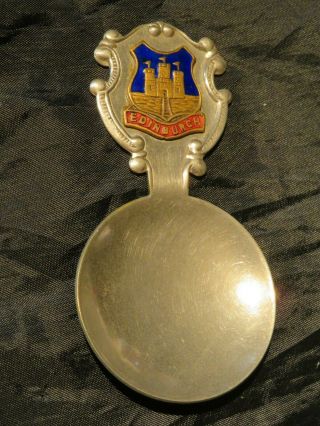 Vintage Edinburgh Scotland Souvenir Spoon With Enamel Castle - England Made