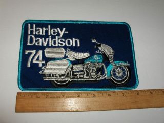 Vintage Harley Davidson 74 Shovelhead Motor Cycle Large Cloth - Back Patch