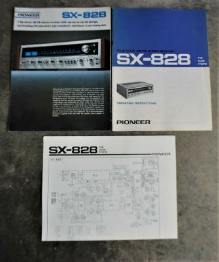 Vtg Pioneer Sx - 828 Owners Operating Instructions Schematic & Brochure