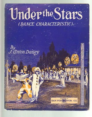 Under The Stars Dailey 1914 Cleveland Oh Piano Solo Vintage Sheet Music Q09