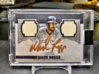 2019 Topps Dynasty Wade Boggs Dual Game Patch Auto 4/5 Boston Red Sox Wow