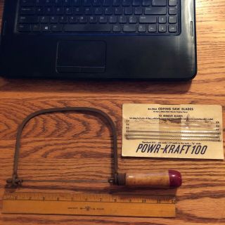Vintage Fulton Coping Saw With Wood Handle And 3 Extra Blades