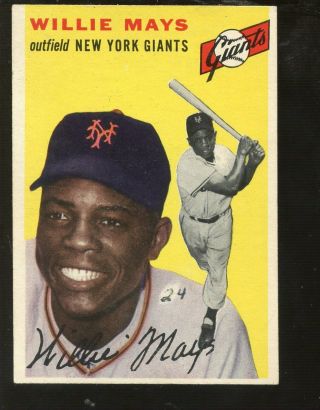 1954 Topps Baseball Card 90 Willie Mays