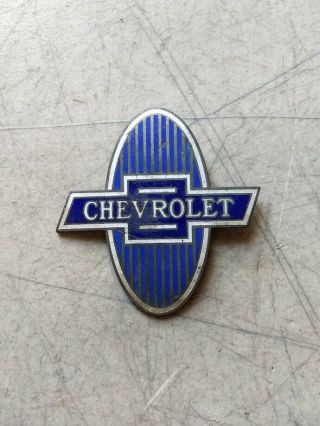 Vintage Chevy Porcelain Enamel Radiator Badge Emblem 1920 