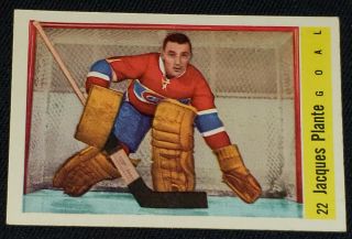 1958/59 - Parkhurst - Jacques Plante - Montreal Canadiens - Hockey Card 22
