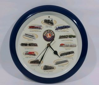 Lionel Train Wall Clock W/hourly Locomotive Train Sounds