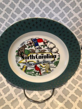 Vintage State North Carolina Decorative Collectible Souvenir Plate 7 1/4 " (g8)