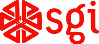 Sgi - Silicon Graphics Logo Vintage - 6.  75 " X 3 " - Set Of 2 - Red
