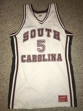 1992 - 93 South Carolina Gamecocks 5 Waide Franklin Game Worn Basketball Jersey