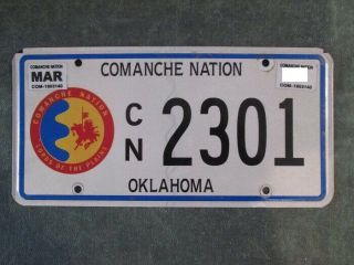 Comanche Nation License Plate 2301 Oklahoma Indian Tribe Tribal Horse Warrior