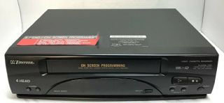 Emerson Vcr4010a 4 Head Video Cassette Recorder Vcr Vhs Hq With Av Cables