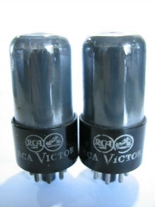 Pair 1947 Rca - Victor 6sn7gt Smoked Glass Tubes